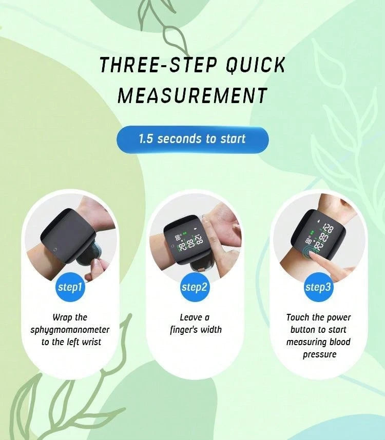 جهاز مراقبة ضغط الدم الاحترافي للمعصم - سهل الاستخدام، قابل لإعادة الشحن عبر USB 